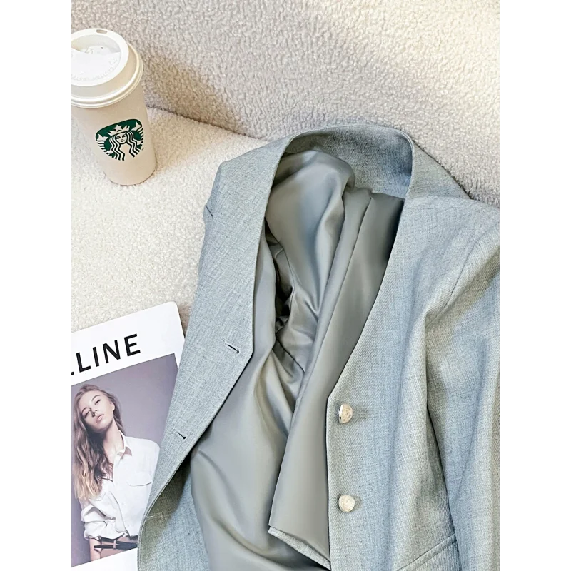 الخامس الرقبة الأزرق الدانتيل الأصفاد عطر صغير دعوى سترة المرأة الربيع والخريف الأزياء الأساسية أنيقة الفرنسية مكتب سيدة سترة