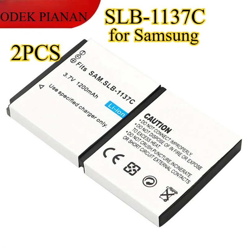 

2PCS 1200mAh SLB-1137C Battery for Samsung Digital Cameras Full Decoded Rechargeable Li-ion FOR TS-DV001 Replacement Power