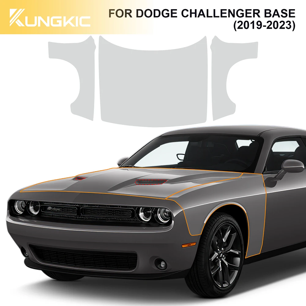 

Engine Rear PPF Protection Film TPU Anti-Scratch Car Invisible Transparent Sticker for Dodge Challenger Base 2019-2021 2022 2023