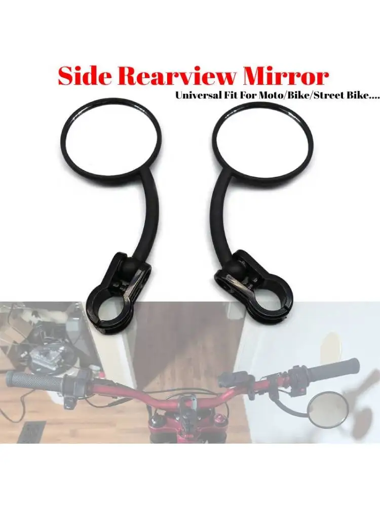 AliExpress NONE Universal 22mm Motorcycle Side Mirror Adjustable Scooter Rearview Mirror Handlebar Mount Round Mirrors For Street Bike Dirt Bike
