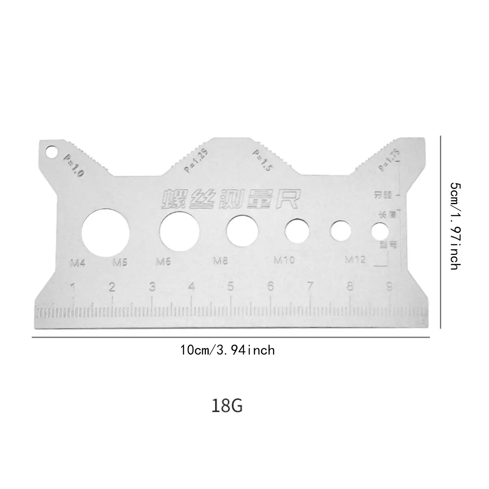 Screw Measuring Gauge Thread Tester Portable Screw Sizing Tool for Mechanical Engineers Enthusiasts