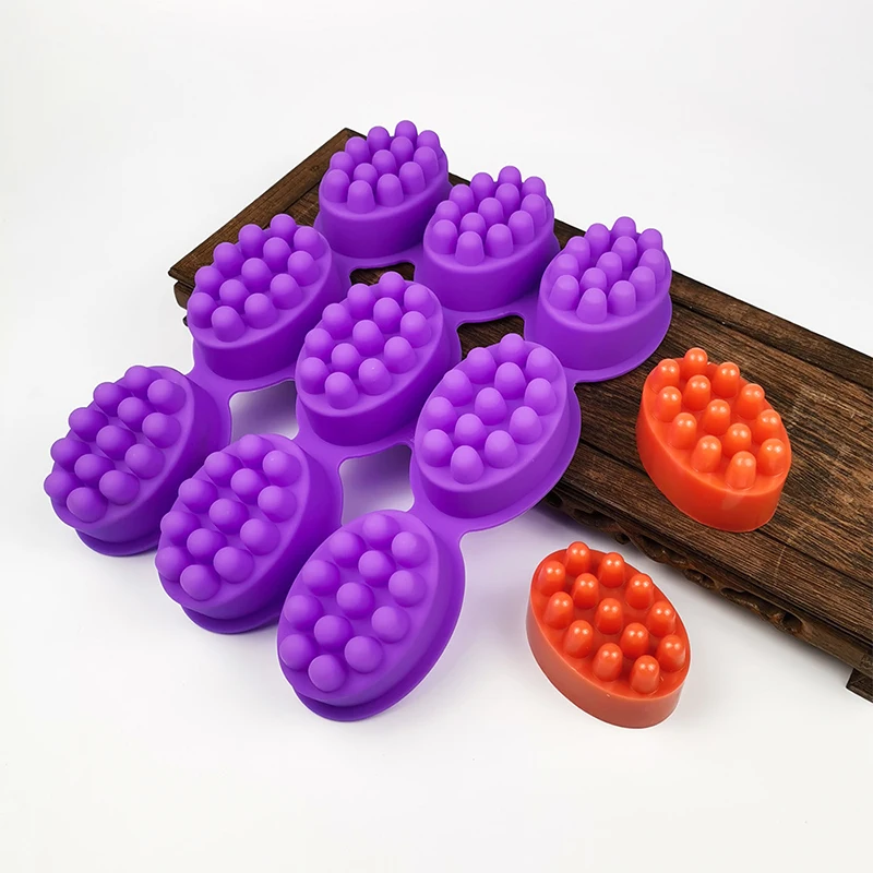 

3d Silicone Soap Mold Massage Shape Mold For Massage Therapy Soap Making Tool Oval Spa Soap Mould Crafts Accessories