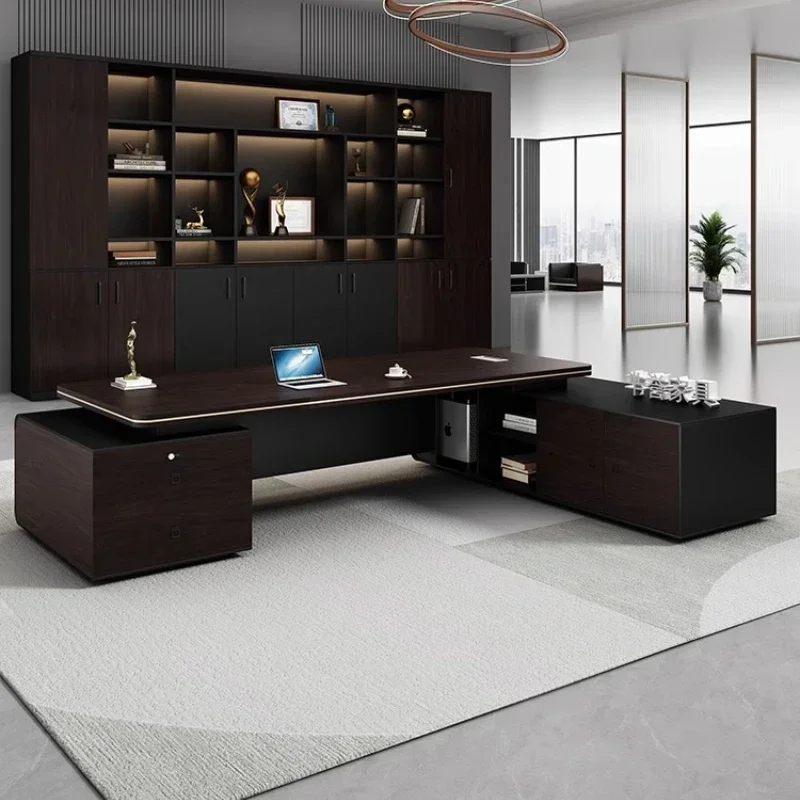 Manager Storage Drawers Executive Desk DrawersL Shape Computer Office Desk Desktop Luxury Design Office Home Furniture
