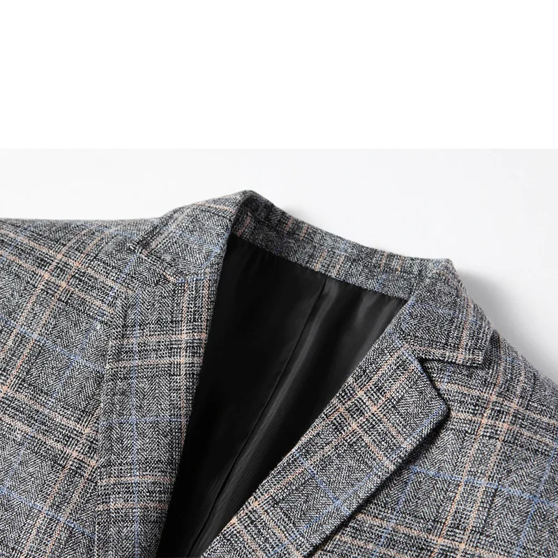 2023 New Men\'s Suit Jacket High-quality Men\'s Clothing Business Casual Men\'s Blazers Handsome Plaid Slim Fit  Blazer Size 4XL-M