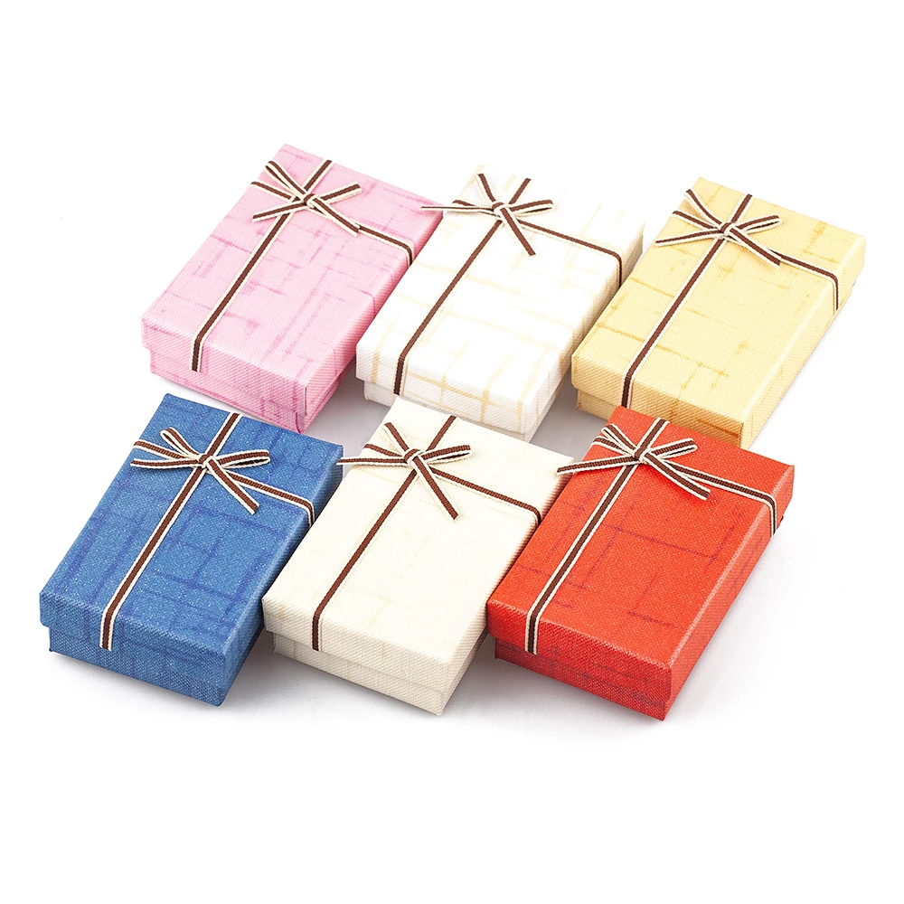 High Quality Cardboard Jewelry Gift Box Ring Necklace Bracelets Earrings Gift Packaging Boxes With Sponge Inside Rectangle