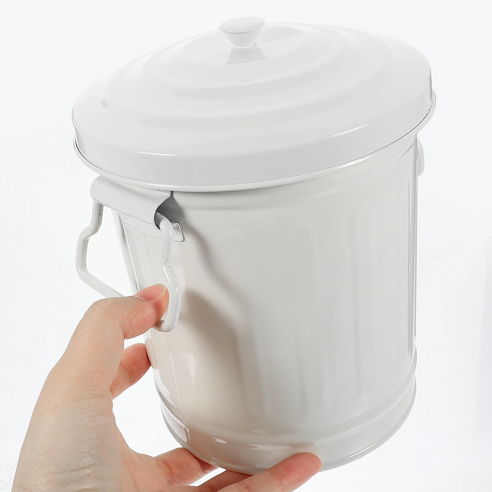 

s Office Pen Holder Tin Container Makeup Brush Storage Bucket Lid B035C White Large Capacity Desk ganizer Household Item