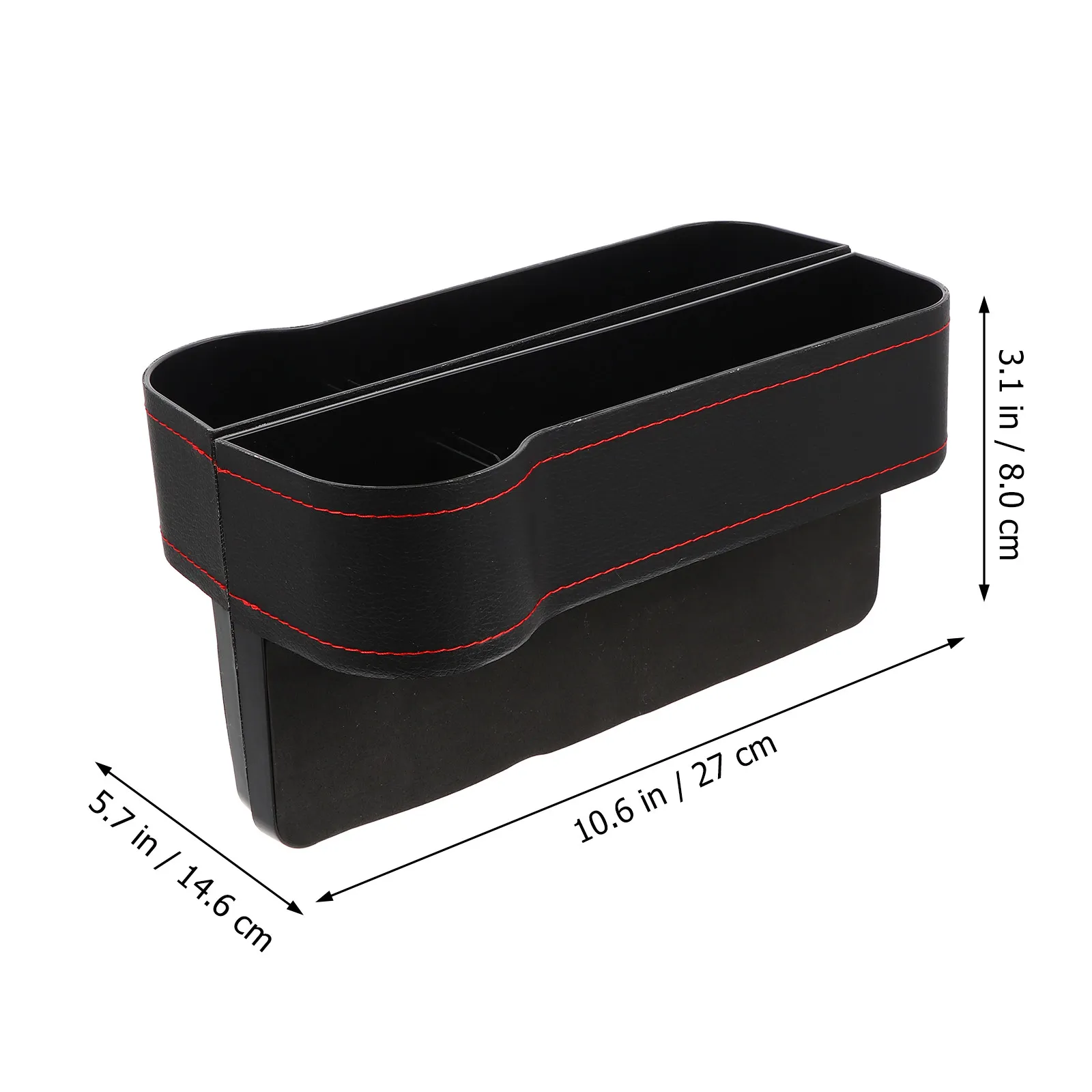 2pcs Gap Organizer Storage Box Black Durable Plastic Material Large Capacity For Front Seat Side Pocket Accessories - view 4