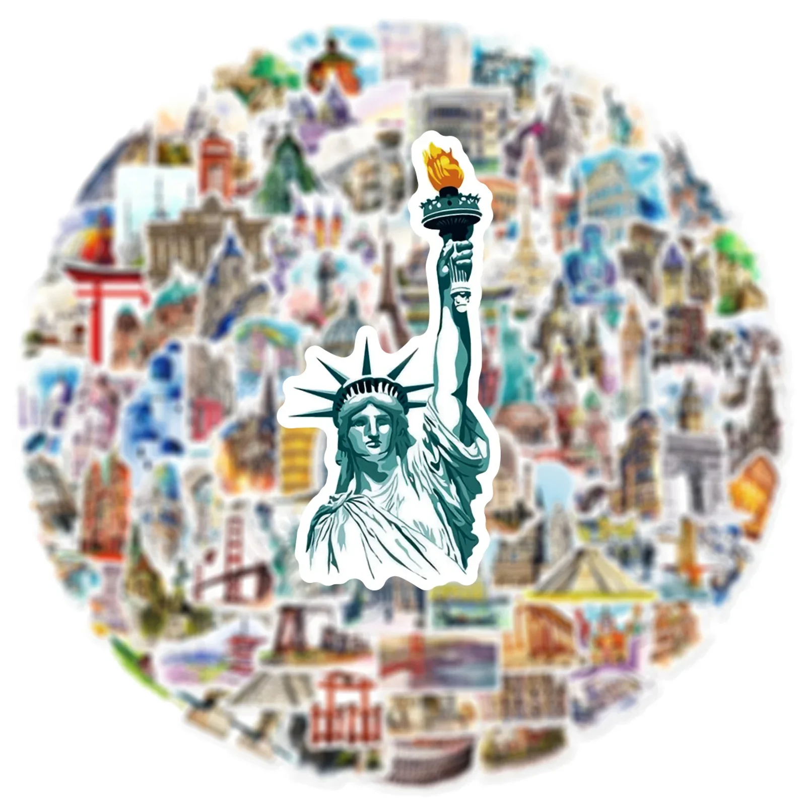 10/50/100pcs World Famous City Travel Graffiti Stickers Landmark Scenery Decals DIY Suitcase Luggage Bike Car Skateboard Sticker