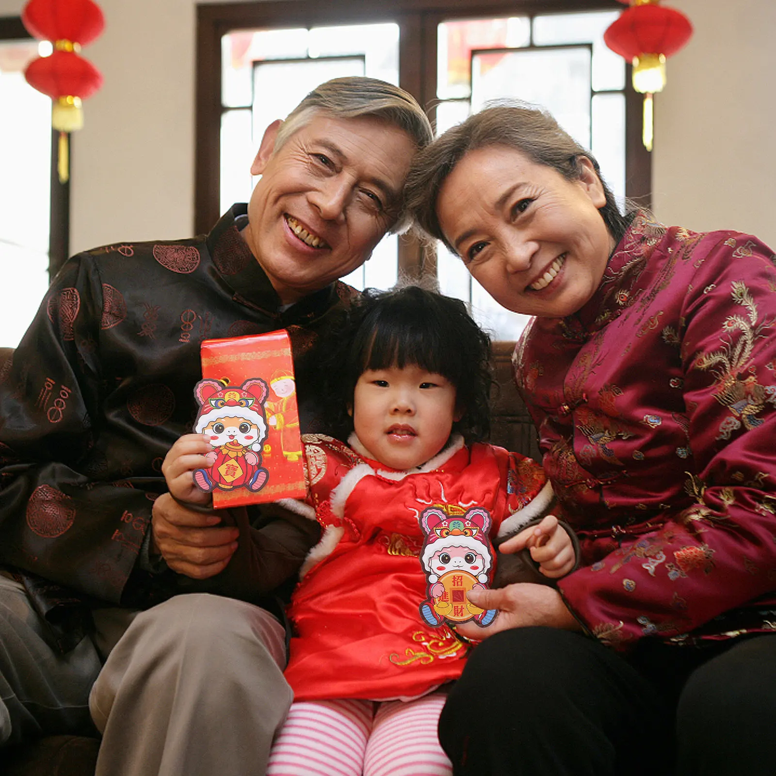 

30Pcs Chinese Red Envelopes 2025 Year of The Snake 3D Cartoon for Family Celebrations Cash Gifts Good