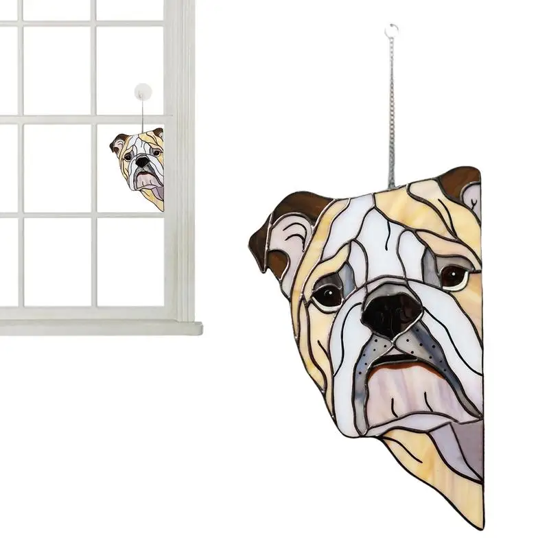 Stained Glass Suncatchers Window Hangings Dog Themed Decor Dog Sun Catcher Ornament Handcrafted Suncatchers Wall Art Element