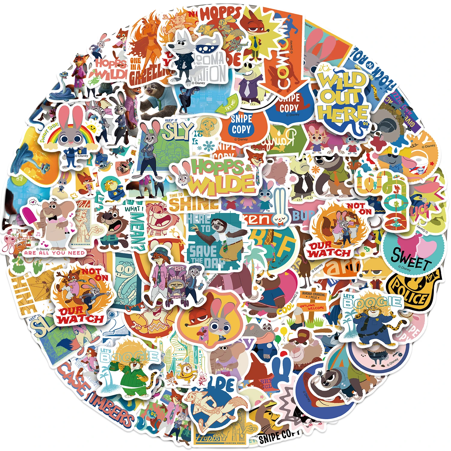 

50/100PCS Disney Zootopia Cartoon Movie Stickers Phone Laptop Luggage Guitar Notebook Water Bottle Waterproof Decals Stickers