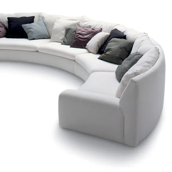 

Lobby multi-person sofa modern semi-circular fabric hotel lobby reception special-shaped
