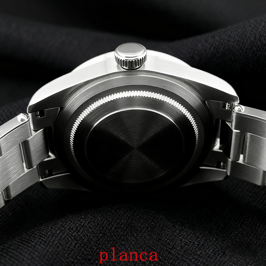 Часы NH35 диаметром 39 мм, серебряные часы из нержавеющей стали с фиксированным безелем и сапфировым стеклом для часов/спеestandardowego логотипа