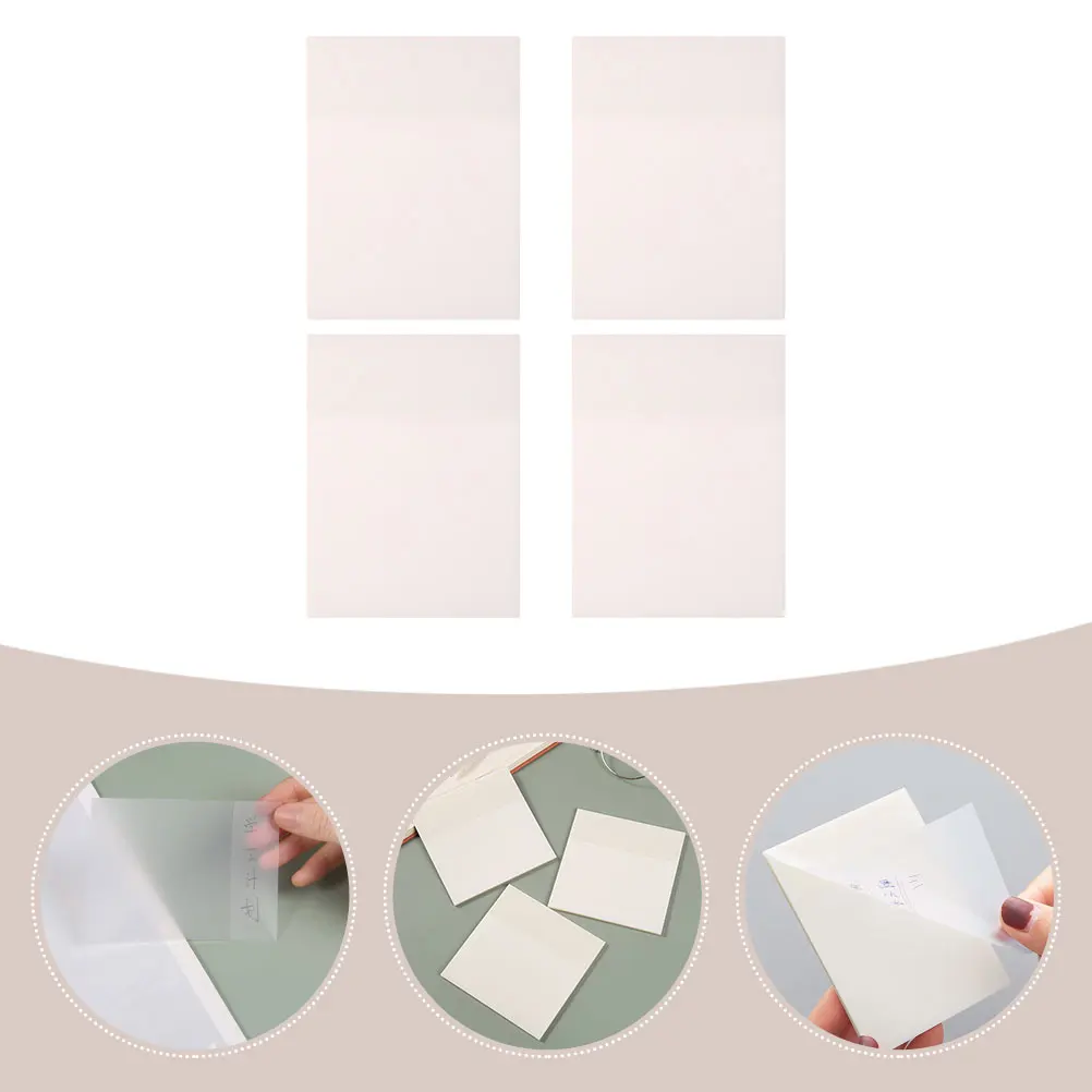 

200 Sheets Clear Tearable Transparent Memo Stickers for Office School Study Self-Adhesive Note Pads