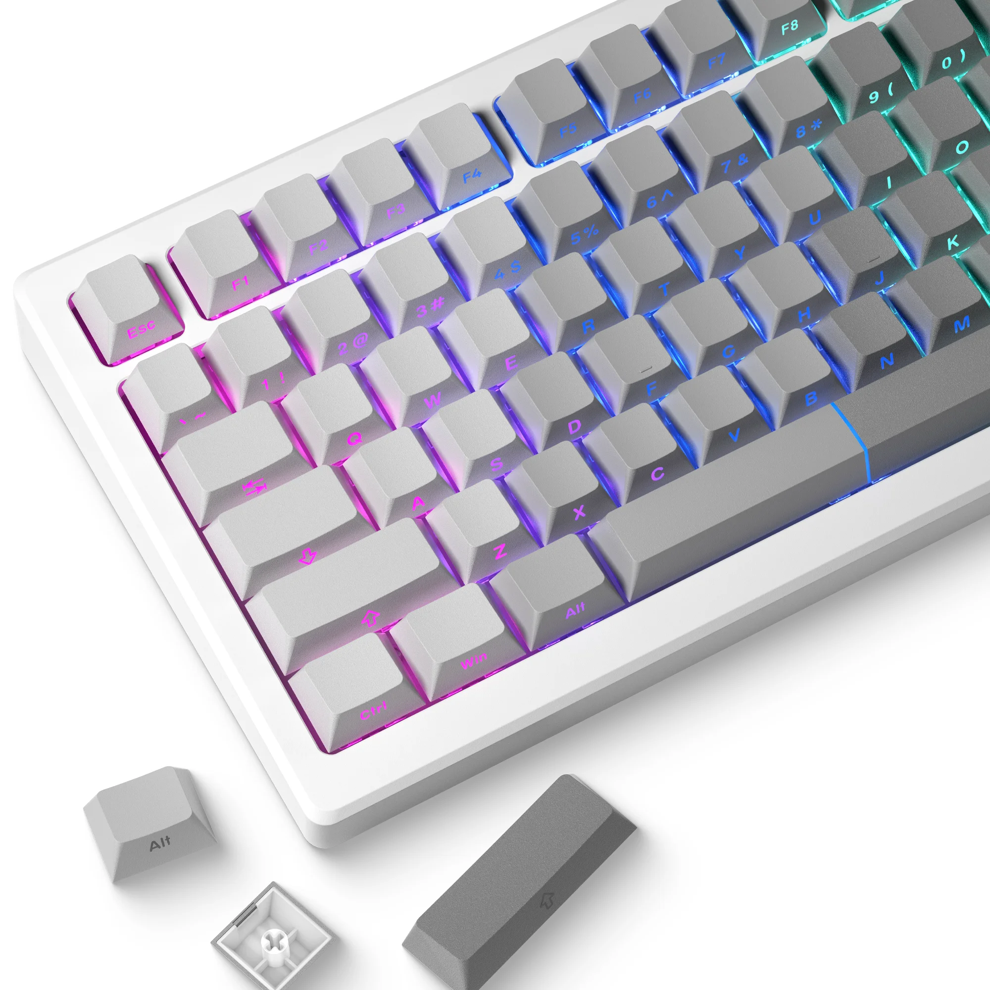 XVX 121 คีย์ด้านข้างพิมพ์ Shine ผ่าน Backlit keycaps PBT Double Shot Keycaps โปรไฟล์เชอร์รี่ที่กําหนดเองคีย์บอร์ด keycaps 75 เปอร์เซ็นต์