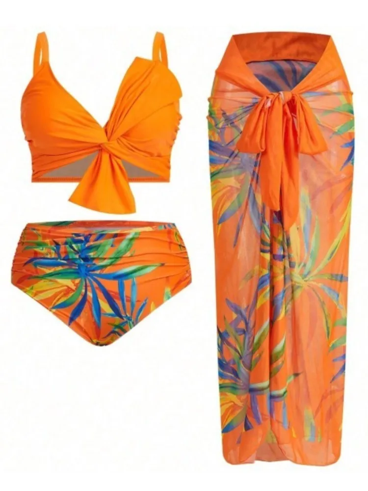 L-4XL Plus Size High Waist Bikini Women's Push Up Large Size 3XL 4XL Swimsuit Summer Mujer Tummy Control Swimwear Bikini Sets image 5