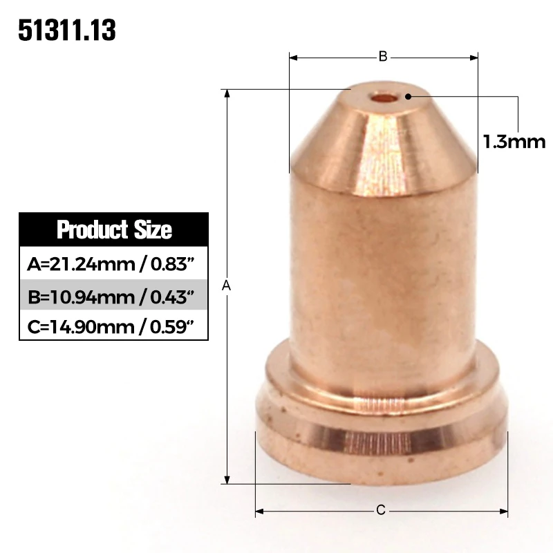 PT-80 PT80 Pt 80 PTM80 PTM-80 IPT-80 Plasma Elektrode 52558 Tip Nozzle 51311 Voor Plasma Cutter Torch Verbruiksartikelen Pkg/20