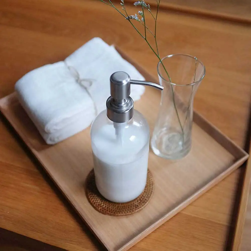 

4pcs Stainless Steel Soap Dispenser Lids Rust Proof Lotion Pump Replacement Press Head 28# Spray Bottle Accessories
