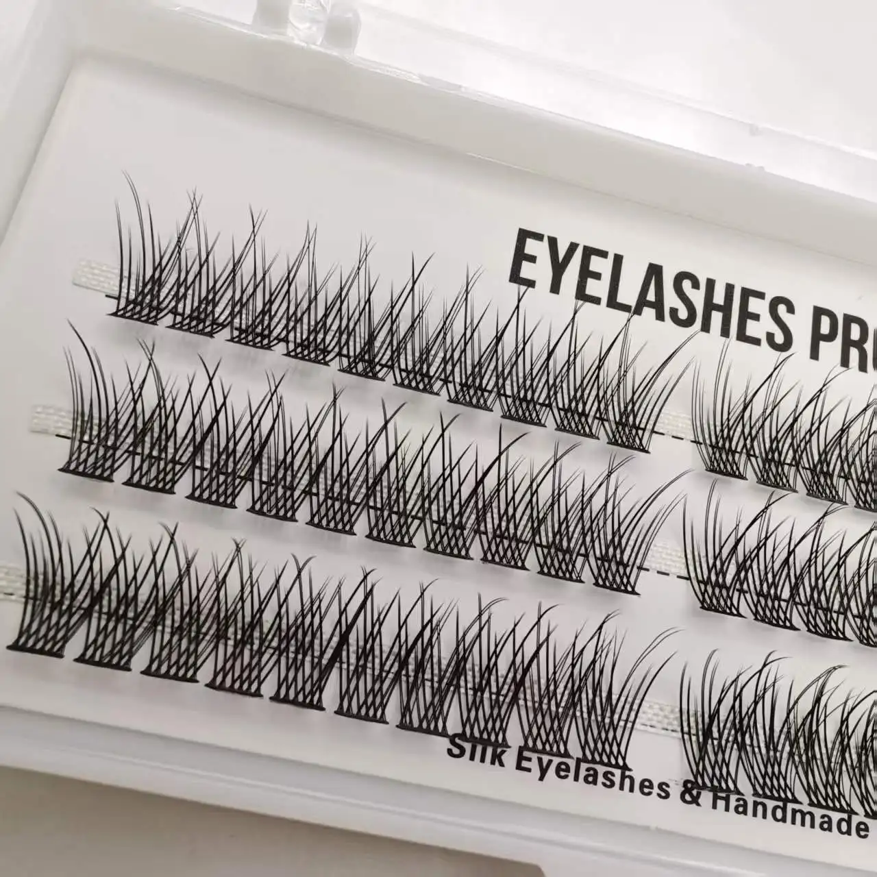 MU006 DIY Hand Made Eyelash Extension Segmented Flase Lashes Lash Bundles Soft Ribbon Strip Eyelashes Makeup Lashes
