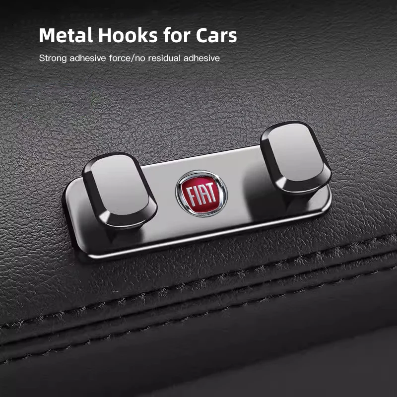 Organizador de ganchos de Metal para coche Fiat, Mini gancho de almacenamiento, accesorios para Panda Doblo 500 Punto Stilo Pondo Abarth Bravo Ducato Freemont