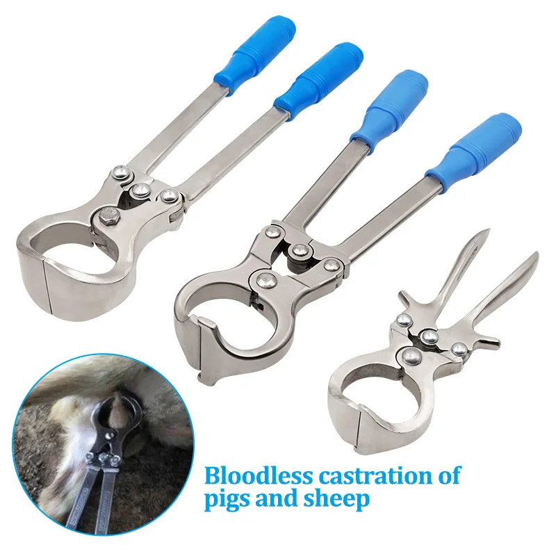 1PC Sheep Castration Pliers Stainless Steel Bloodless Castration Clamp Cattle Goat Wether Pliers Carbon Castration Pliers