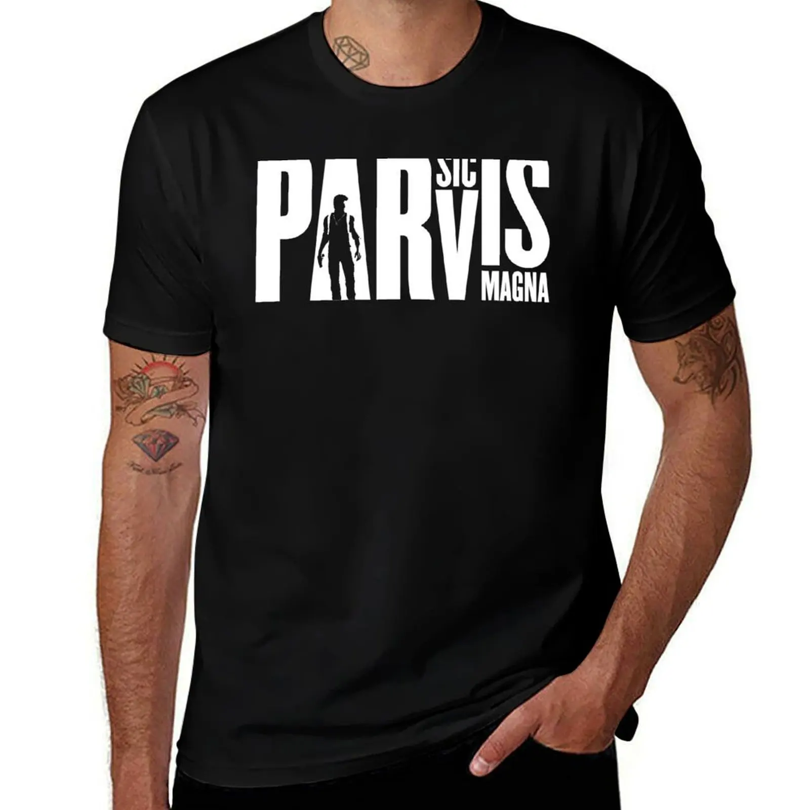 Sic Parvis Magna - Greatness From Small Beginnings | Nathan Drake Uncharted Game Quote T-Shirt man t shirt summer T-Shirt