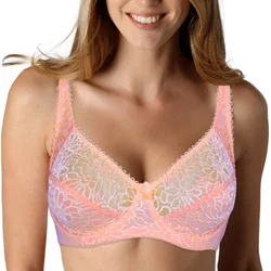 Soutien-gorge en dentelle pour femmes, Bralette respirante à armatures, broderie soyeuse au toucher, BH Top B C D DD E F