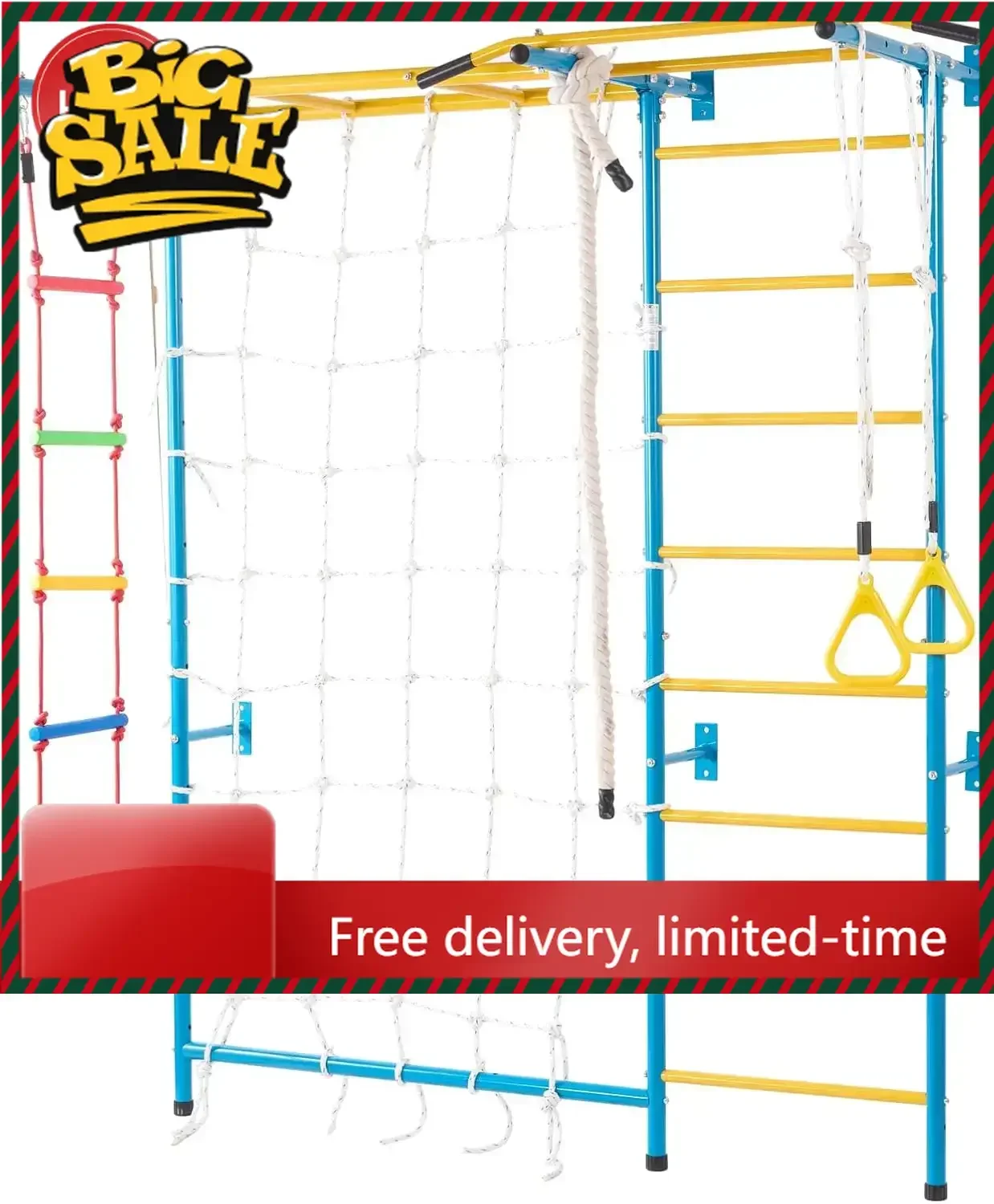 

Ограниченное по времени предложение: Детский игровой комплекс для дома 7-в-1 с шведской стенкой из углеродистой стали, лестницей и турником.