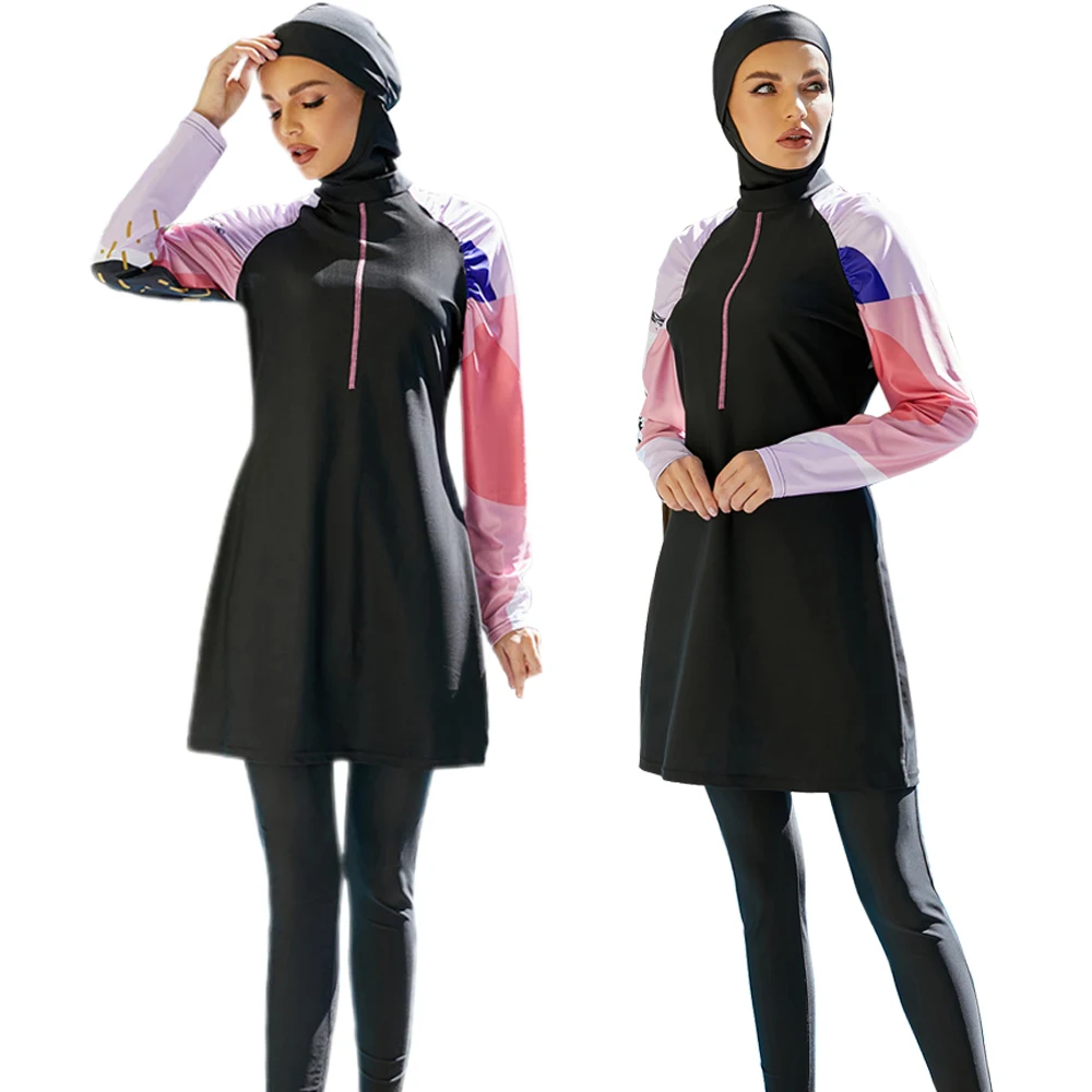 

Women Muslim Full Cover Burkini Hijab Swimwear Hat Tops Pants Swimsuit Islamic Bathing Suit Swimming Costumes Beachwear Modest