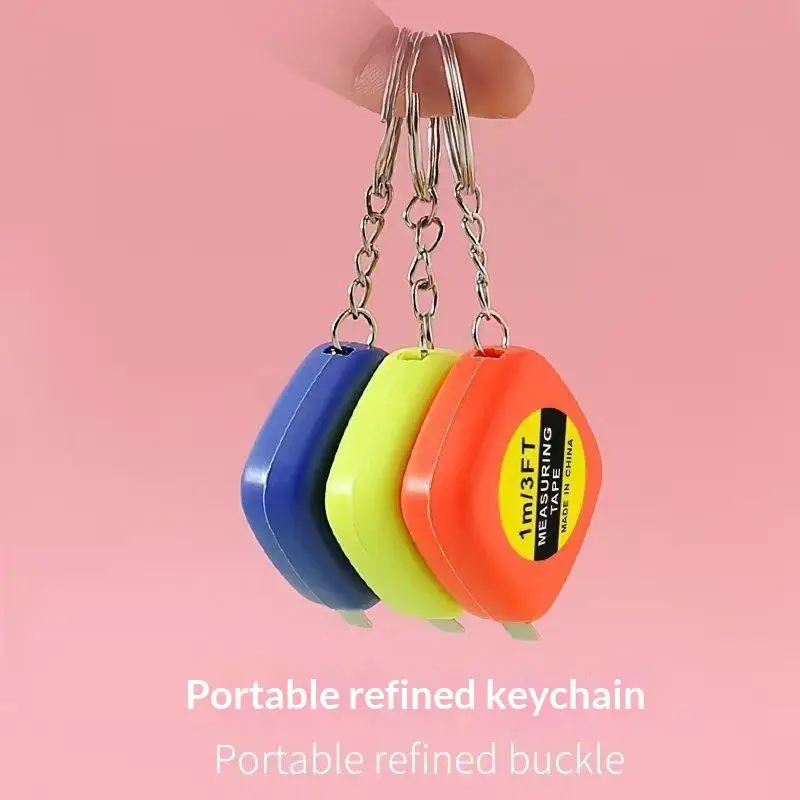 Mini Retractable Measuring Tape 1M 3FT Portable Space Saving with Keychain for Small Business Retail Use