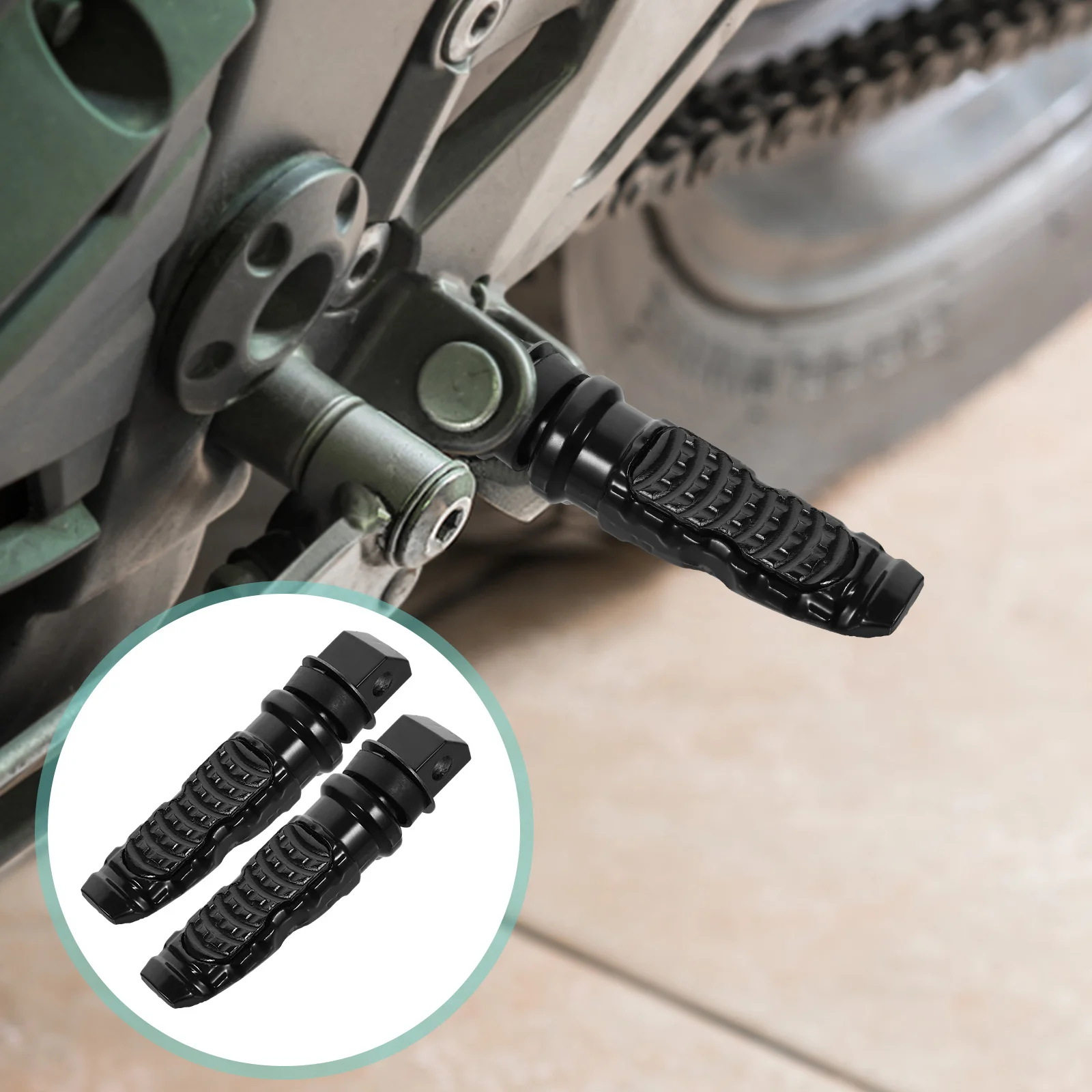 

2pcs Electric Motorcycle Foot Pegs Replacement Metal Pedal For Rear Set Raised Footrest Long Ride Comfort Motorcycle Parts