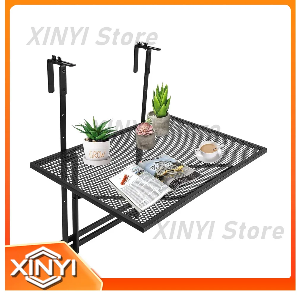 Balcony Hanging Table for Outdoor Indoor Terrace Windows Wall Mount Folding Space Saving Convenient Hanging Desk for Small