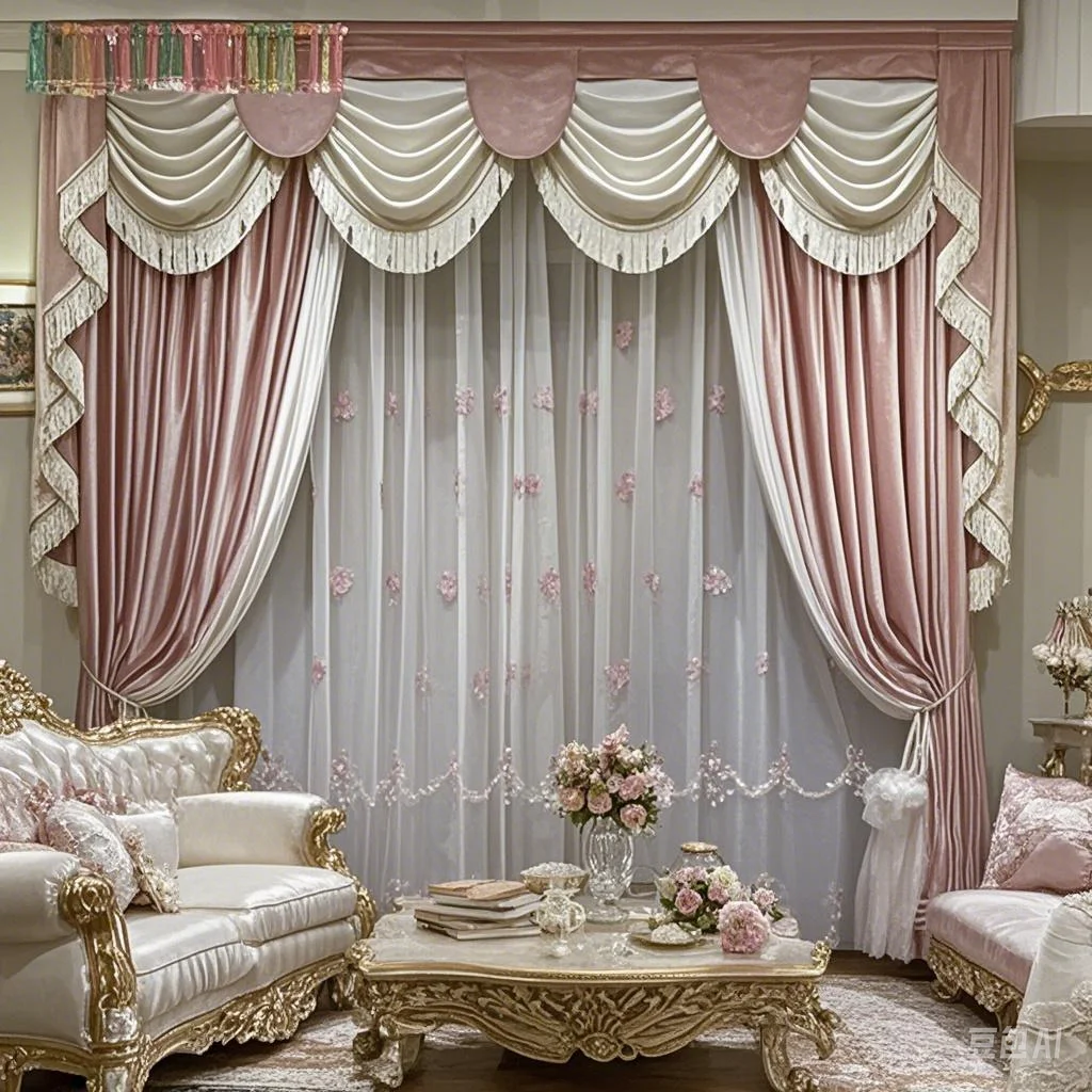 Custom Size New Pink Living Room Bedroom Custom French Velvet Whole House Curtains Romantic European and American