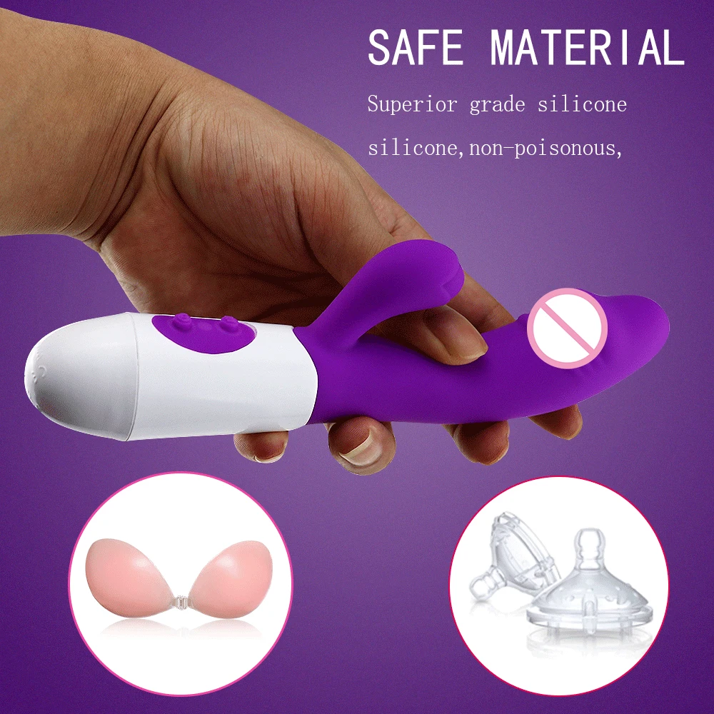 Silicone G Spot Dildo Rabbit Vibrator Dual Vibration 10 Speeds Female Vagina Clitoris Massager Adult Sex Toys For Women - Image 3