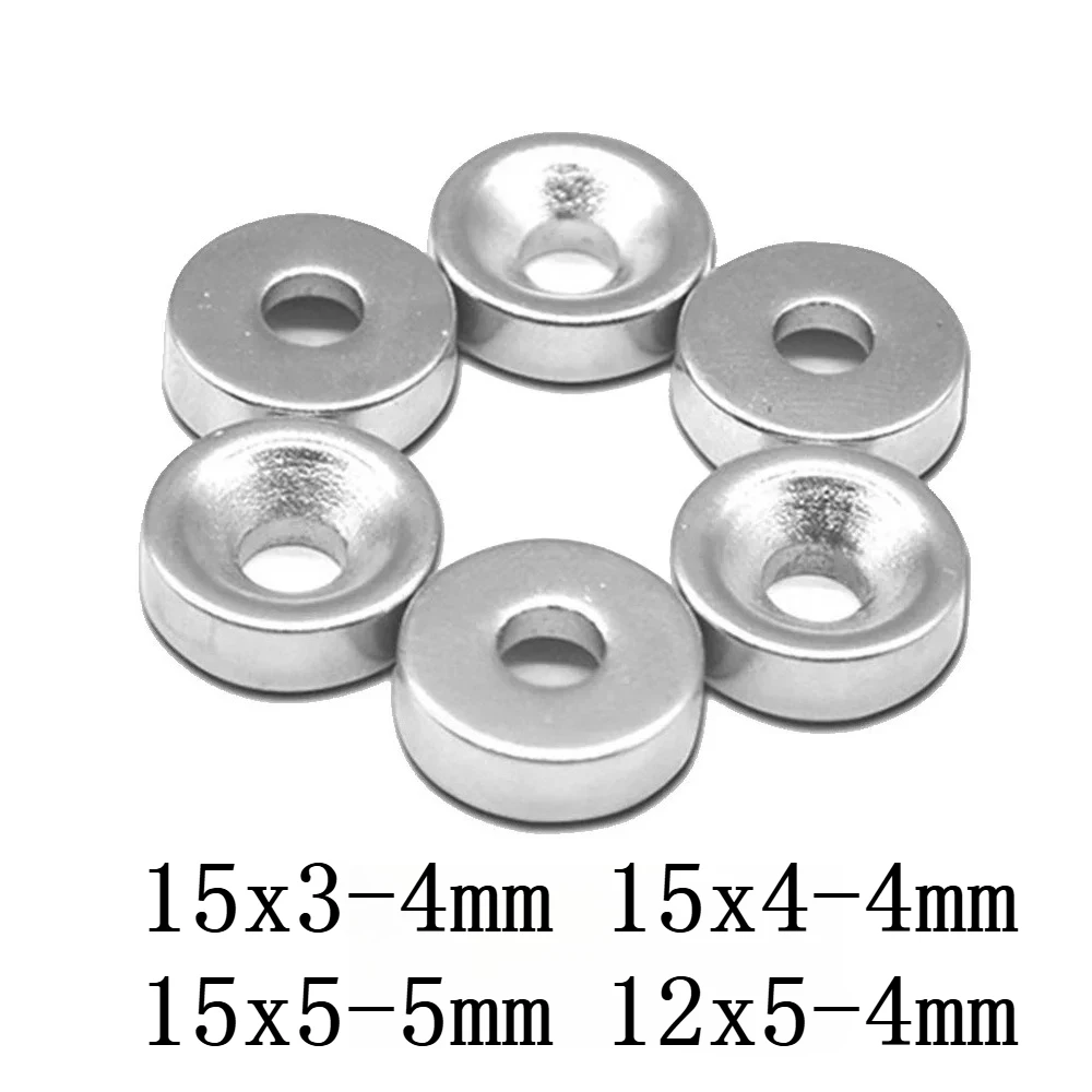 15x5-5  Powerful Magnets 15x3 Hole 4mm  Round Magnet 15*4-4 For Home Refrigerators, Offices DIY 12*5-4