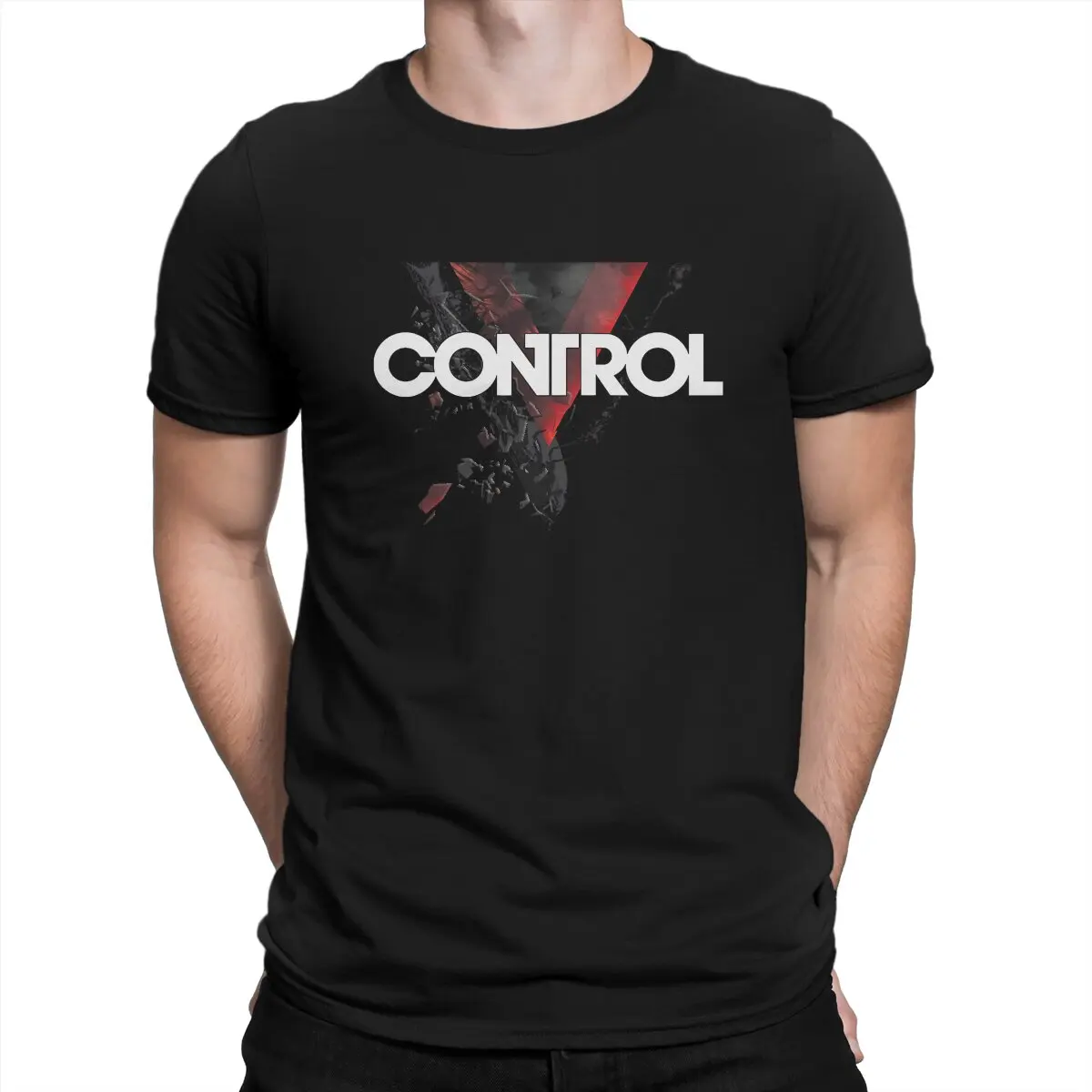 Control Logo Fracture Man's TShirt Alan Wake O Neck Tops 100% Cotton T Shirt Humor High Quality Gift Idea