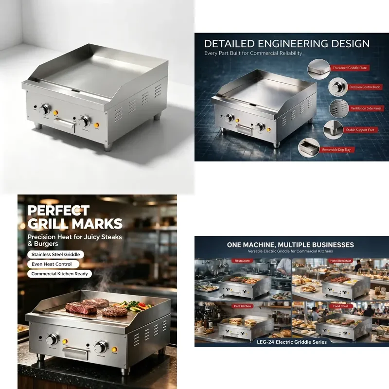 for Electric Pot Cooking Table 2 4 6 Stove Head Flat Top Electric Restaurant Commercial Grade Griddle