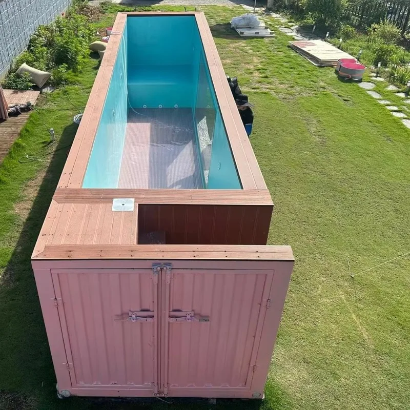 Container Pool System Luxury Outdoor Swimming Pool Steel Frame Modular Pool for Backyard Villa Resort Projects