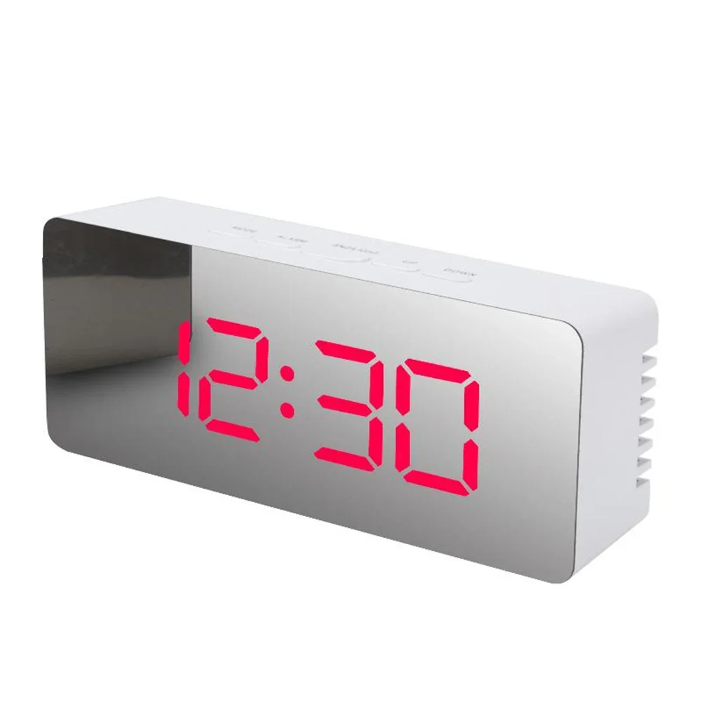 Charging Alarm Clock Alarm Clock 14.5*4.3*7.8cm LED Mirror Display Night Mode White/blue/green/red/black 1 Set