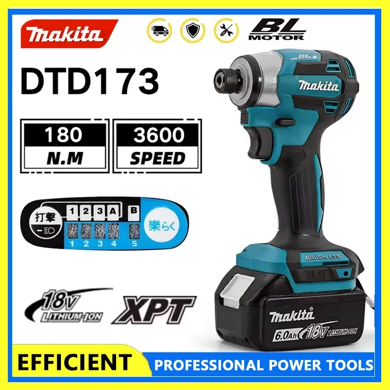 

Makita DTD173 Brushless Electric Screwdriver Auto Repair Impact Screwdriver Batch 220N.m Electric Driver Tools For Makita 18V