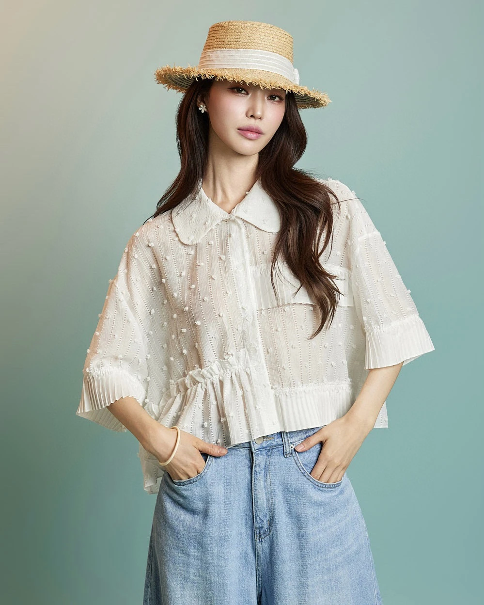 

Asymmetric Design ort Sve irt Dongda Gate Women's Faionable Collared Top Commute Sle Loose Fit Regular Thin