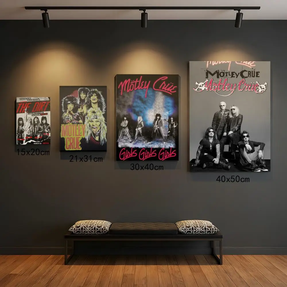 P-Popular Band M-Motley Crues Poster Premium HD Self-Adhesive Wall Decor – Peel & Stick, Residue-Free