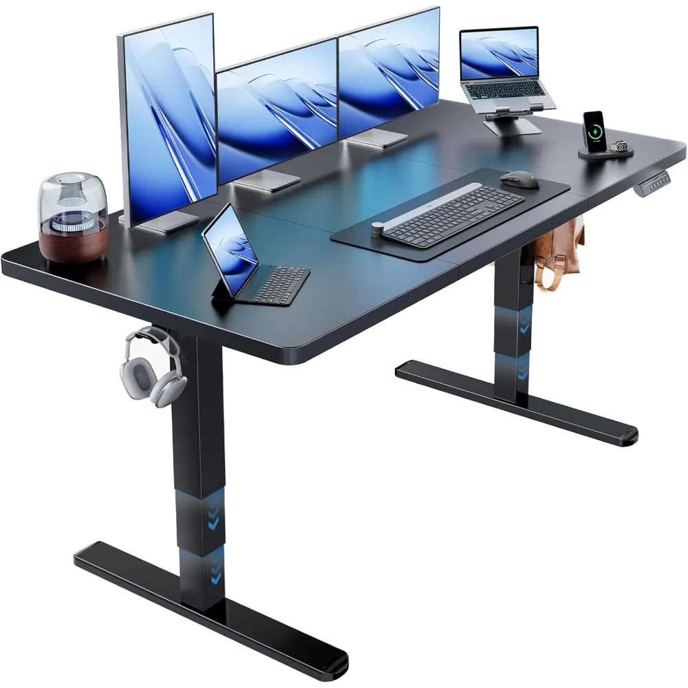 

60x30 inch three-level leg electric upright office desk, with a large height adjustable desk with brushless motor