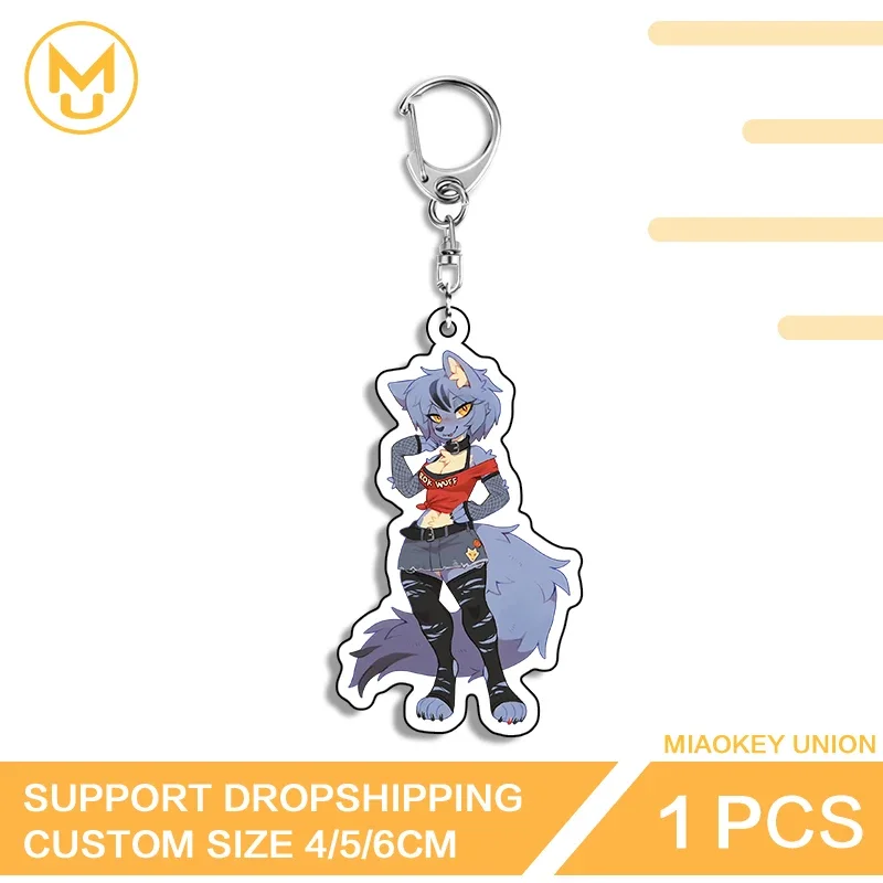 Furry Girl Sexy Exquisiter Lebhafter Vielseitiger Stehender Figuren-Acryl-Schlüsselanhänger Beidseitig Anime-Schmuck Accessoires Geschenke