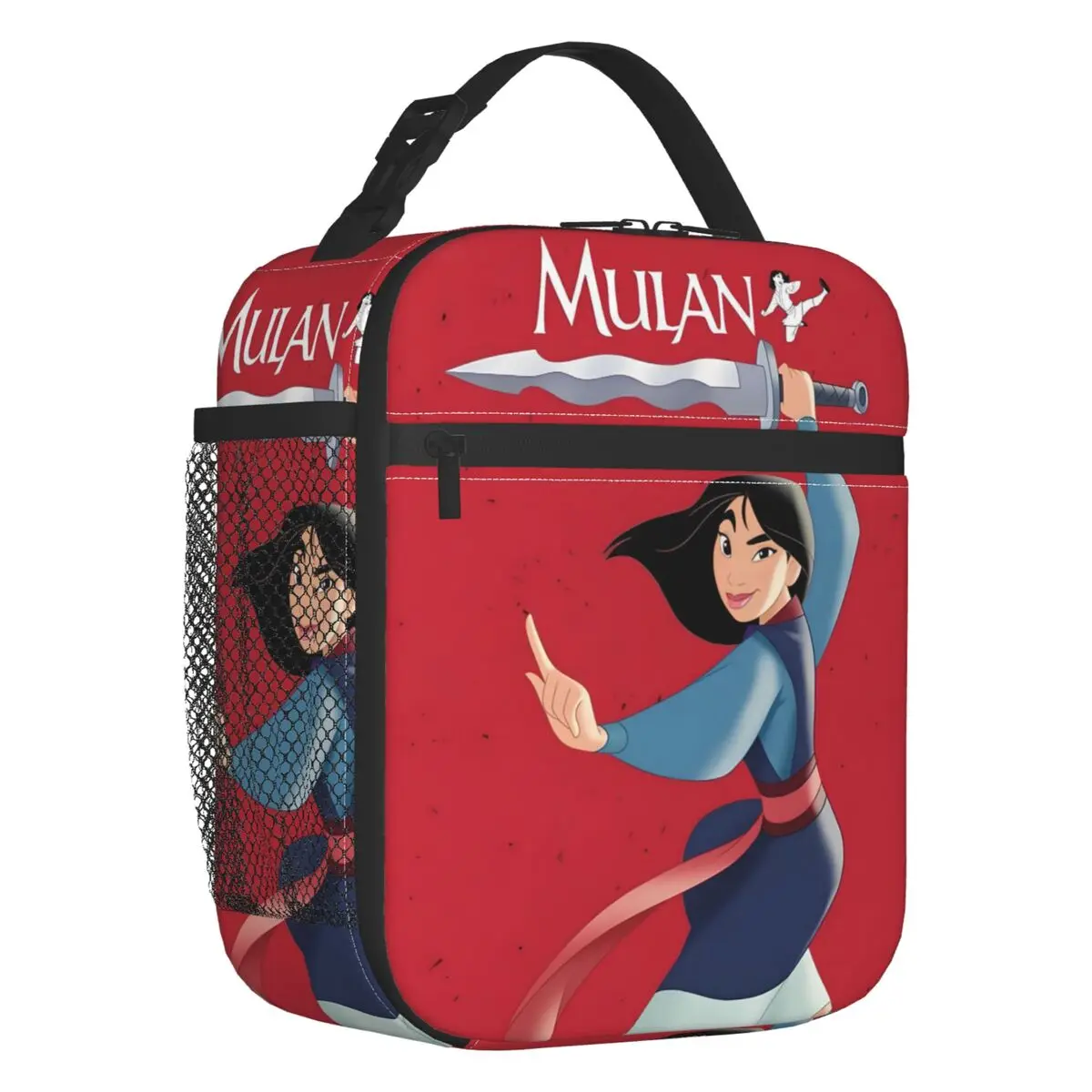 

Custom Mulan Insulated Lunch Bags Women Brave Hero Fashion Cartoon Movie Resuable Thermal Cooler Bento Box Work School Travel
