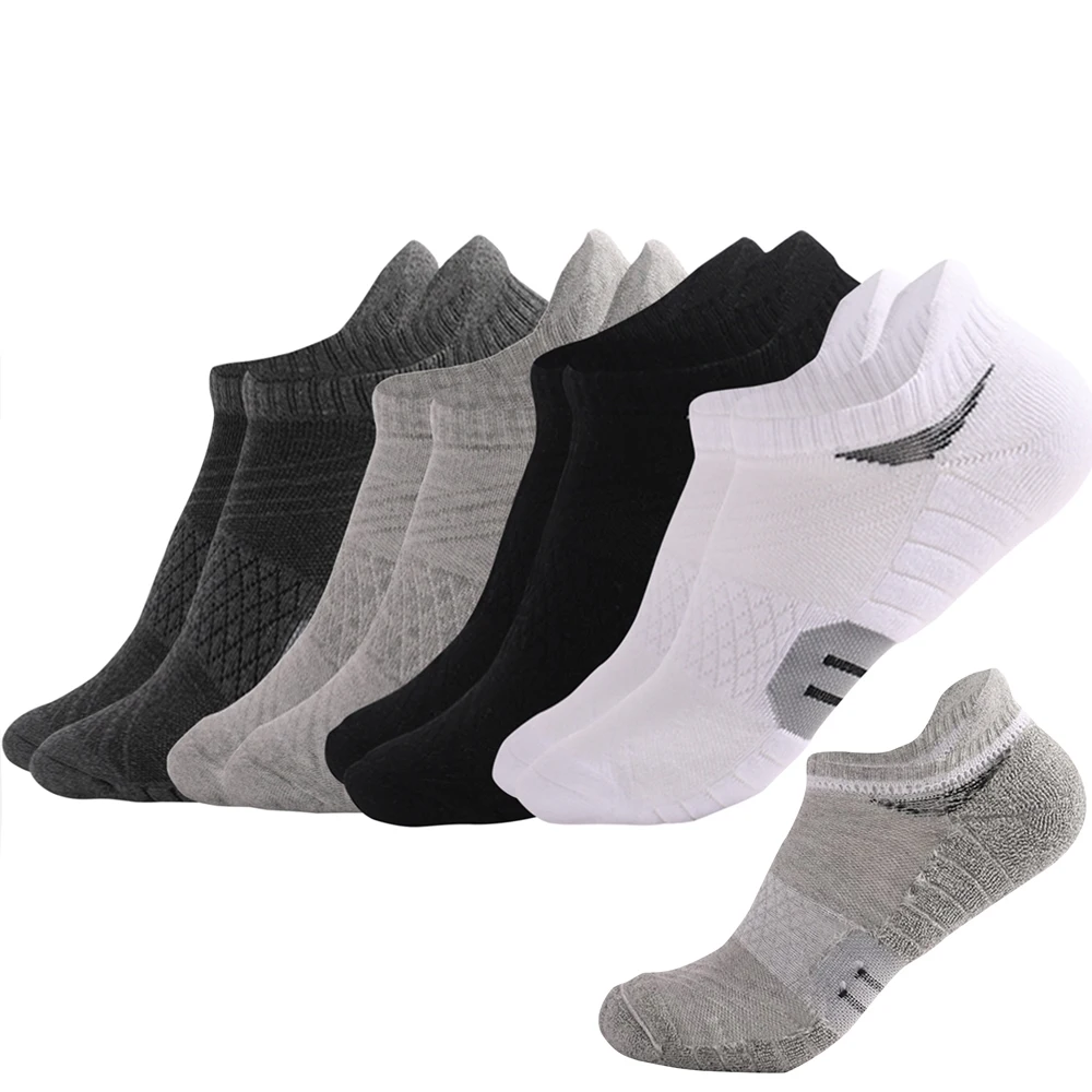 3 pairs Men's XL Running Socks Thick Wear-Resistant Absorbent Deodorant Outdoor Hiking Sports Ankle Socks