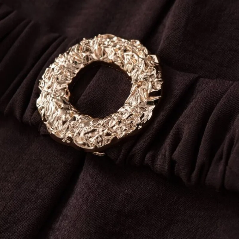 Abito da donna con scollo quadrato e cintura - Abito midi estivo a trapezio senza maniche per feste casual