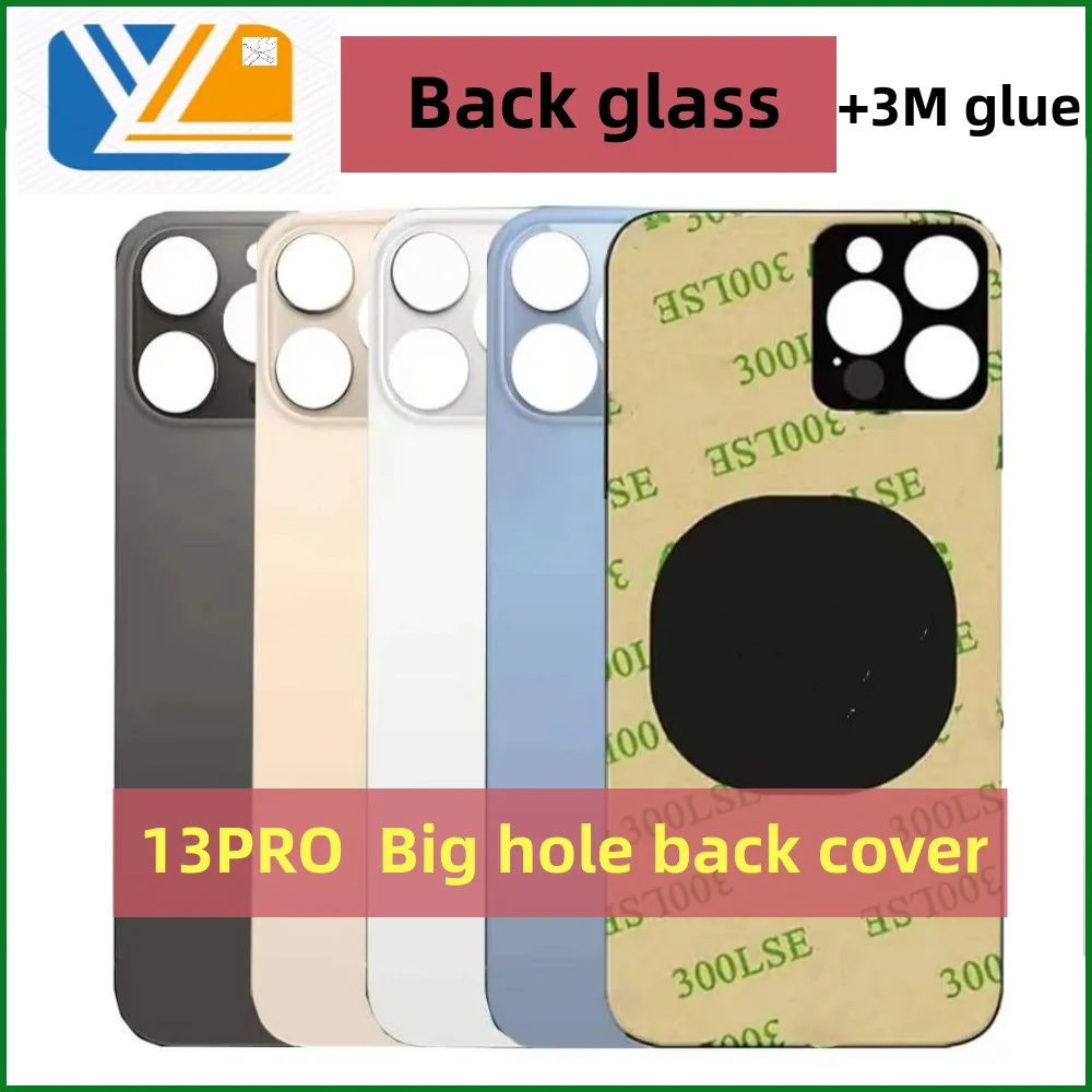 Back Cover Glass Fast Replacement High Quality Housing Battery Cover Big Hole Rear Glass+3M Tape For iPhone 13/13PRO/13PROMAX