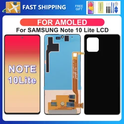 Nota 10 lite para samsung 6.7 ''para amoled note10 lite n770f n770f/ds display lcd tela de toque digitador assembléia substituição