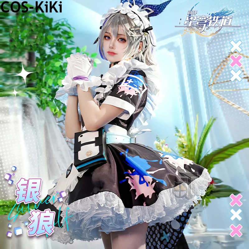 

COS-KiKi Honkai: Star Rail Silver Wolf Game Suit Nifty Lovely Maid Dress Cosplay Costume Halloween Party Role Play Outfit Women